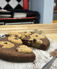 Brookies με σοκολάτα, γλυκοπατάτα &amp; μπισκότα μπανάναΣ (χωρίς ζάχαρη)