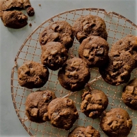 Cookies με σοκολάτα, χωρίς ζάχαρη με cranberries